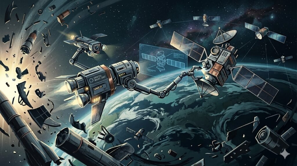 InspeCity startup developing satellite servicing technology to extend satellite life and reduce space debris.